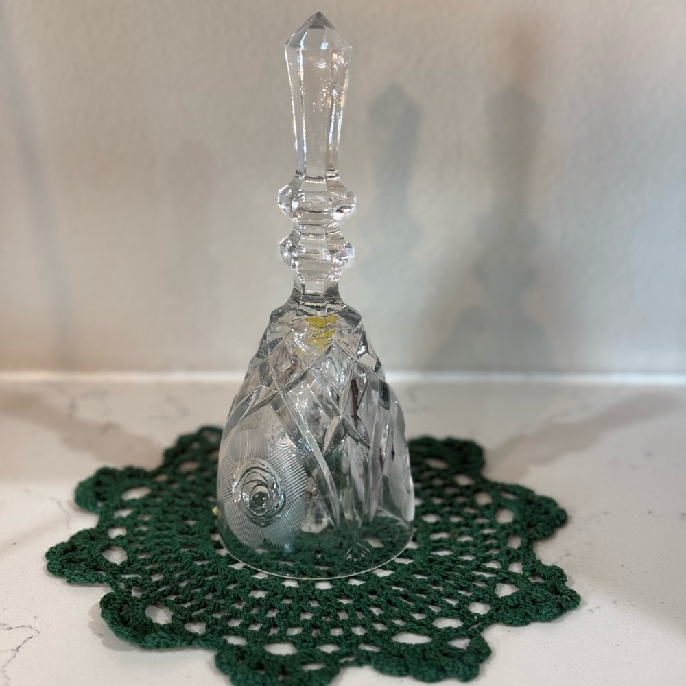 Vintage Made in Italy Clear Crystal Decorative Bell